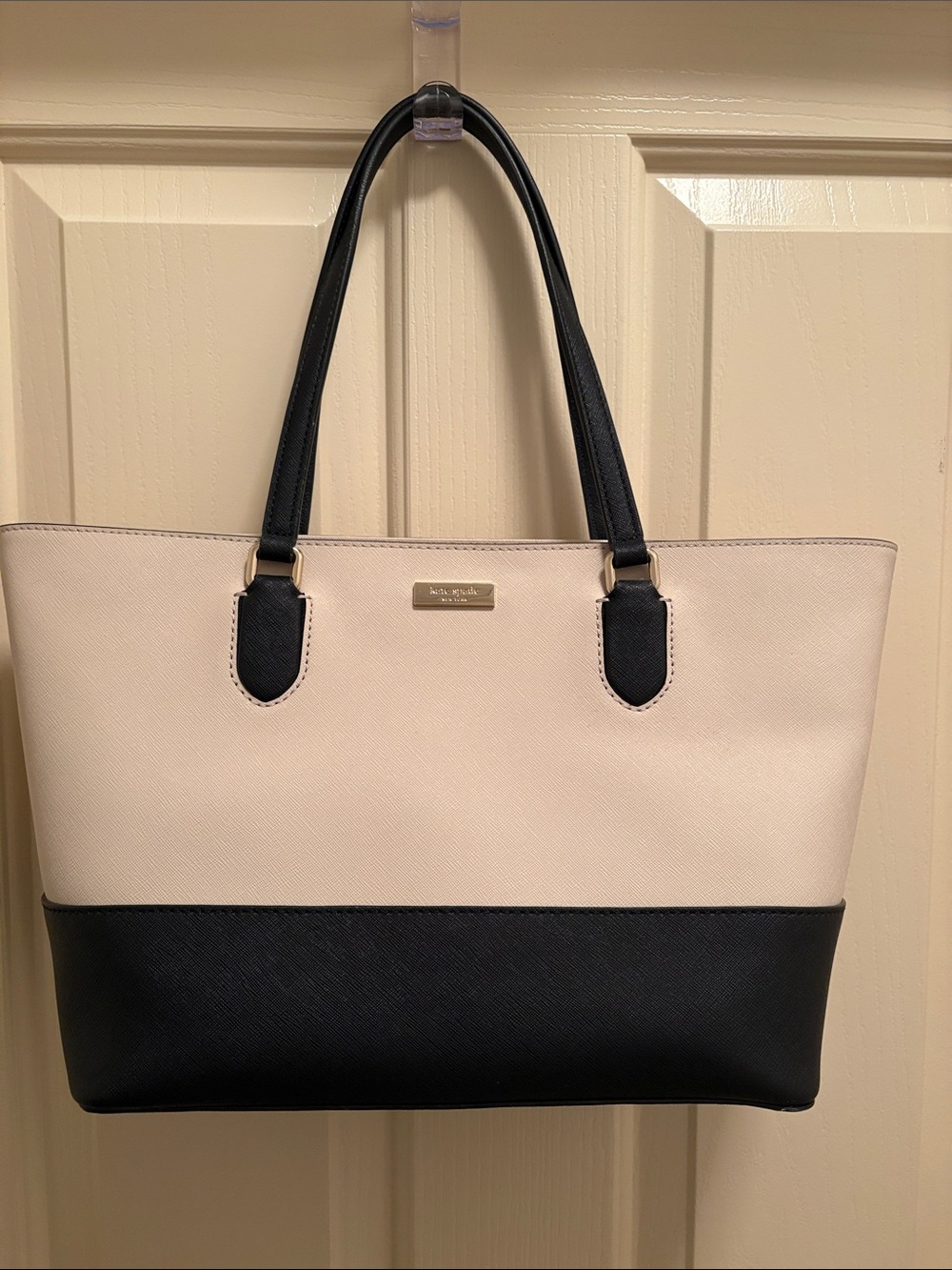 kate spade Laurel Way Medium Dally - Two-Tone Black and Tan Colorblock Tote